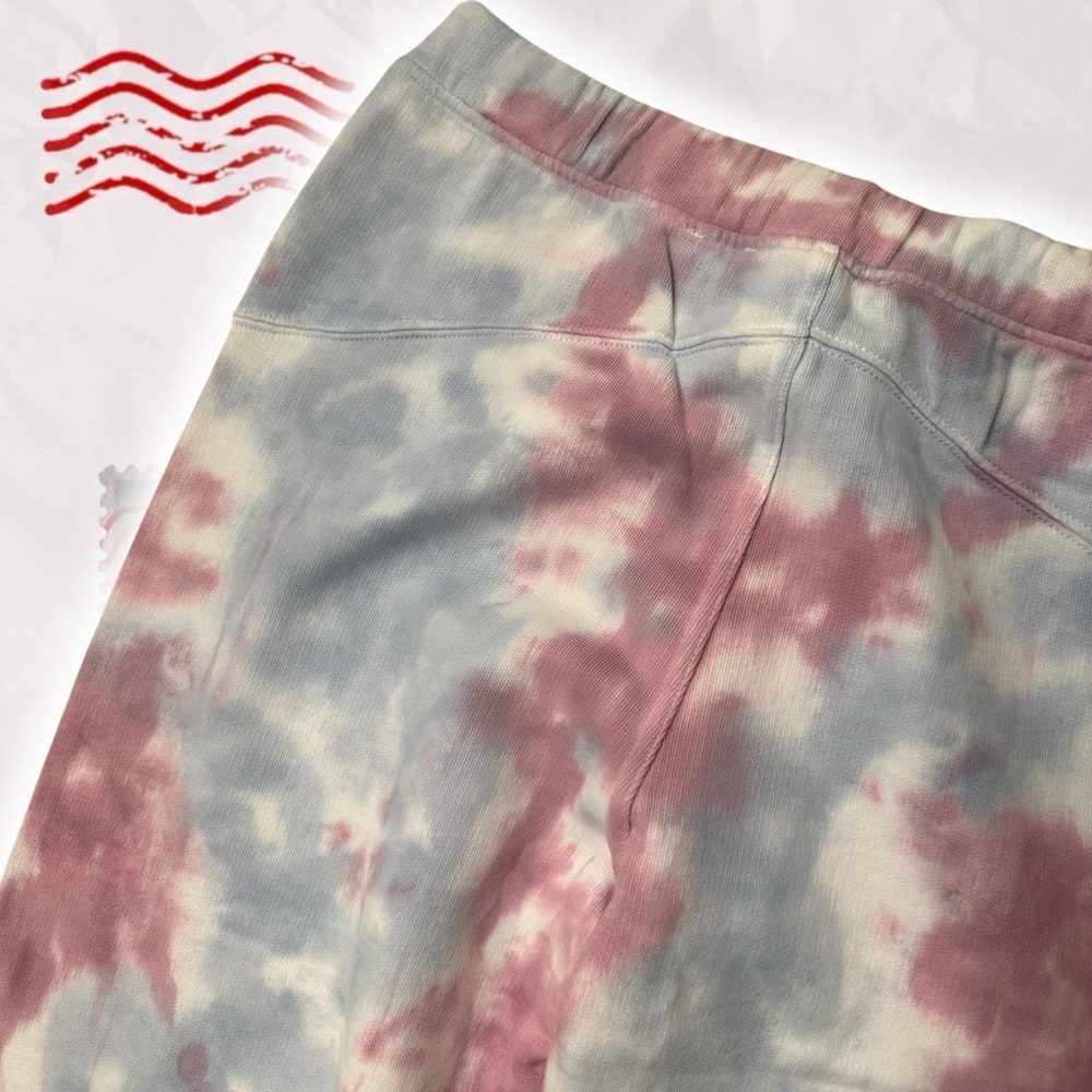 NWT LoveShackFancy ‘Etty’ Cropped Jogger Pant in Pink & Blue Tie Dyed Cotton XS - Picture 14 of 16